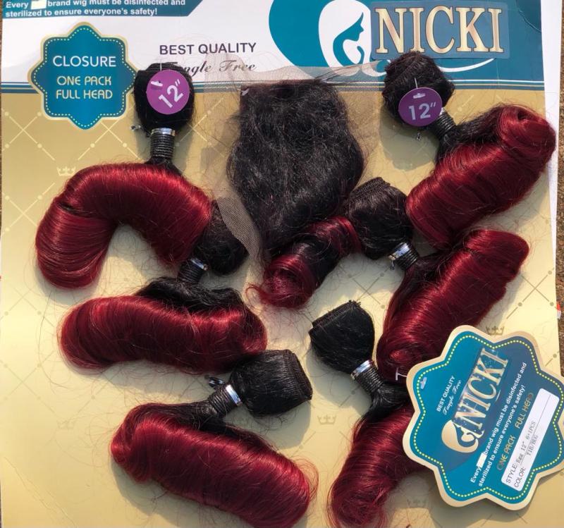 Cloris Nicki Human Hair Bounce - 6PCS + Closure