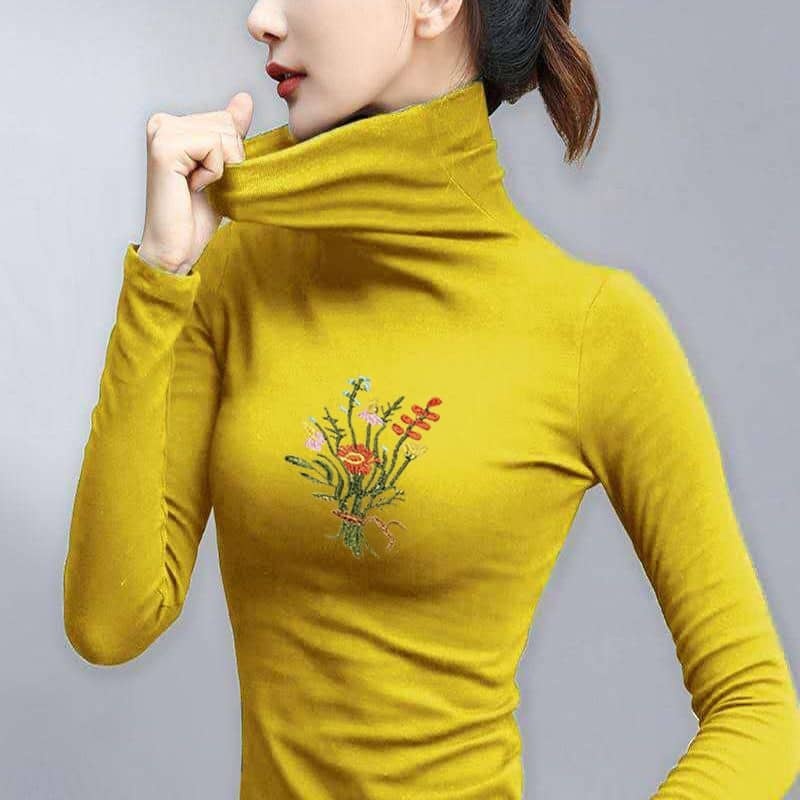 Women's Stretchy Turtleneck Top