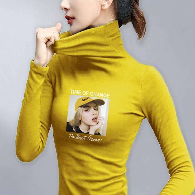 Women's Stretchy Turtleneck Top