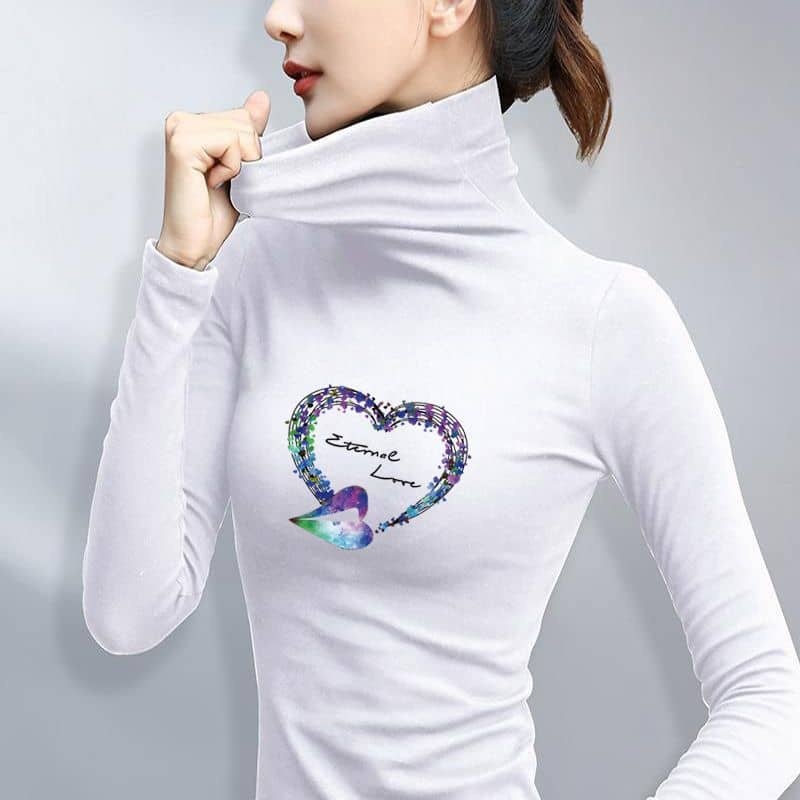 Women's Stretchy Turtleneck Top