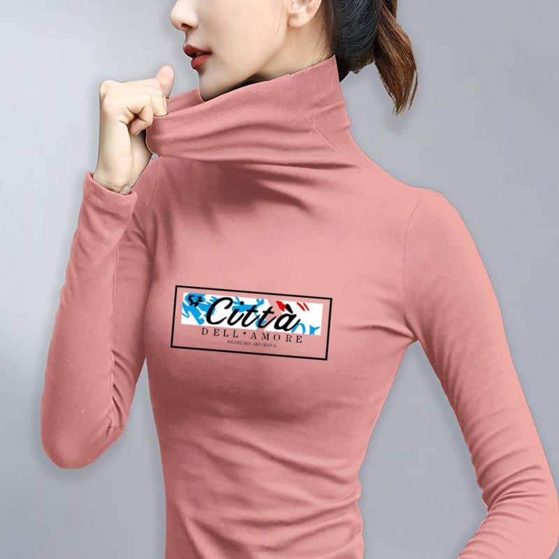 Women's Stretchy Turtleneck Top