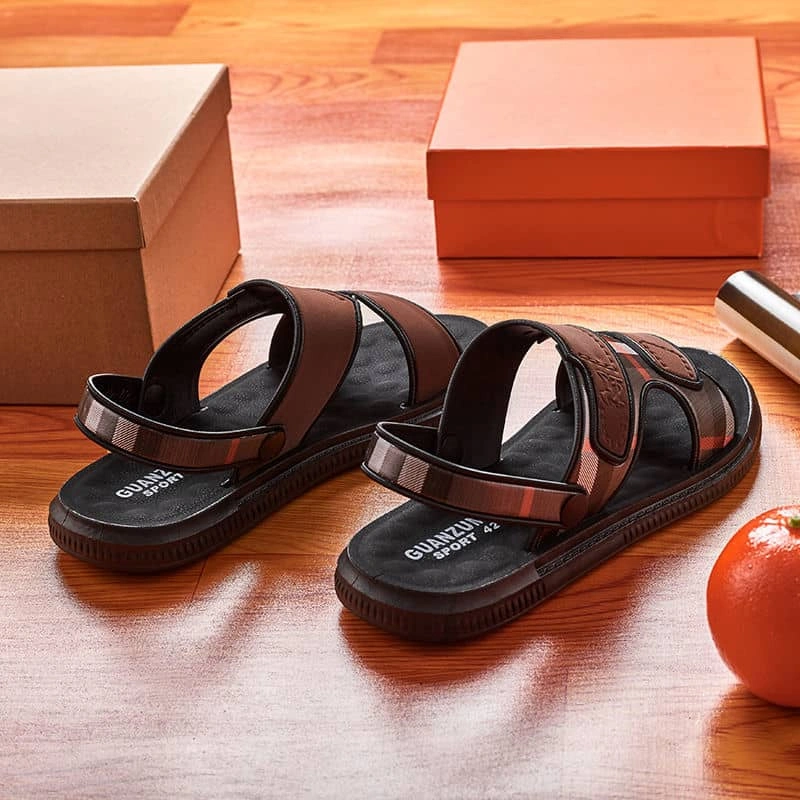 Men's Brown Unique Rubber Sandals