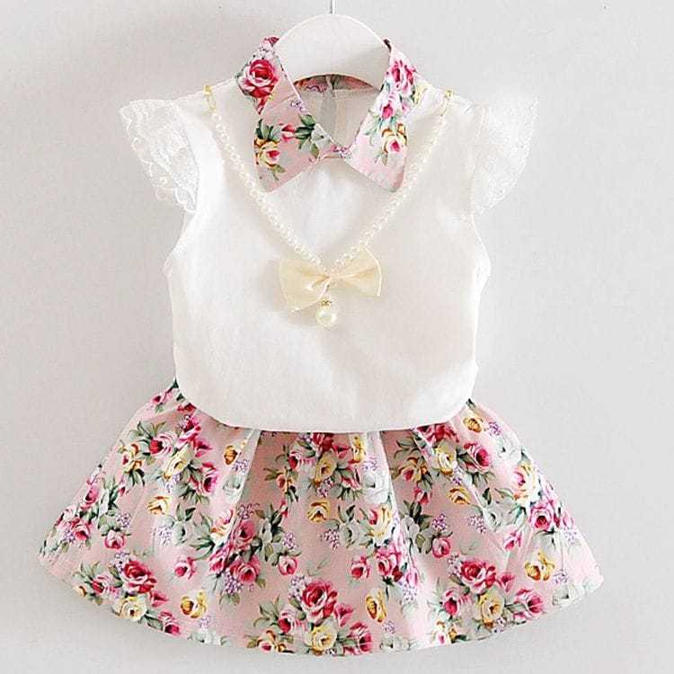 Little Girl's Floral Print Armless Top Dress