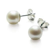 Pearl Stud Silver Earrings