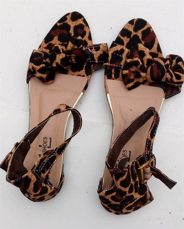 Ladies' Leopard Skin Brown Sandal