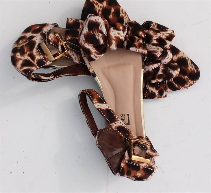 Ladies' Leopard Skin Brown Sandal