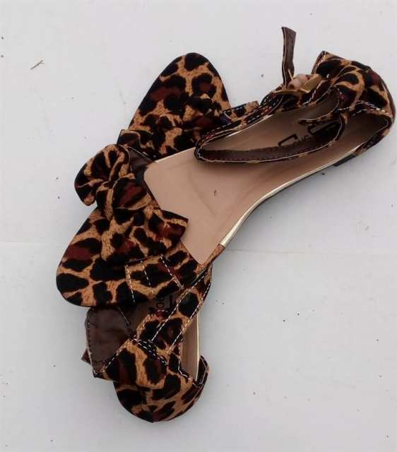 Ladies' Leopard Skin Brown Sandal