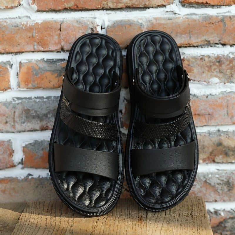 Quality Men's Rubber Sandal - Black