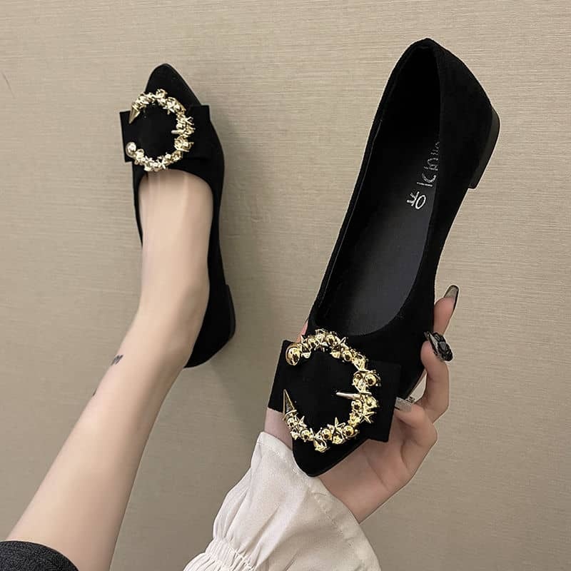 Ladies Elegant Suede Flat Shoes