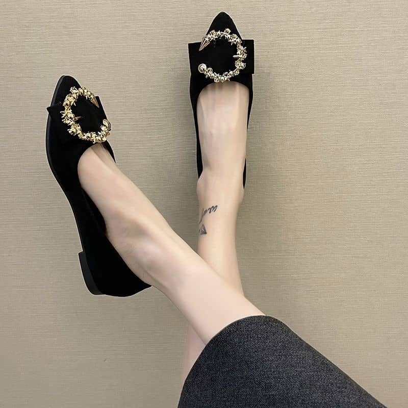 Ladies Elegant Suede Flat Shoes