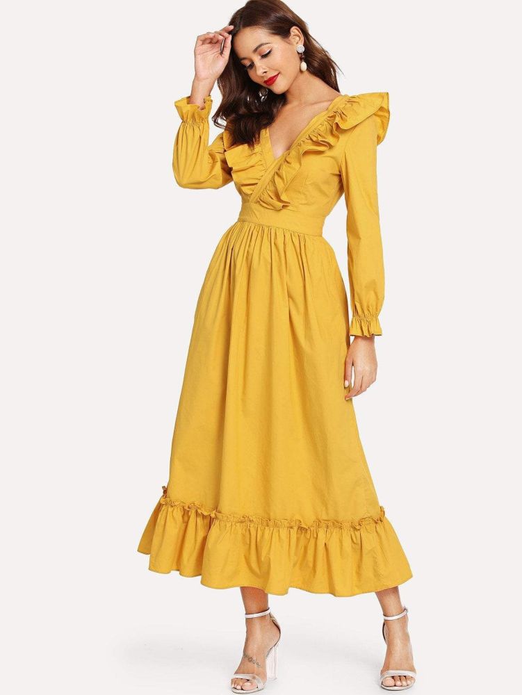 Ladies Cooperate Gorgeous Gown - Yellow