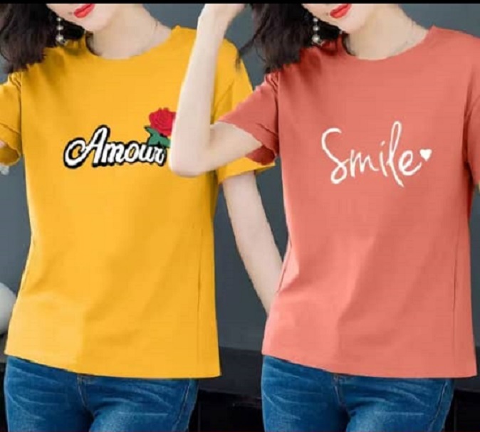 2 In-One-Pack Ladies Designer T-Shirt