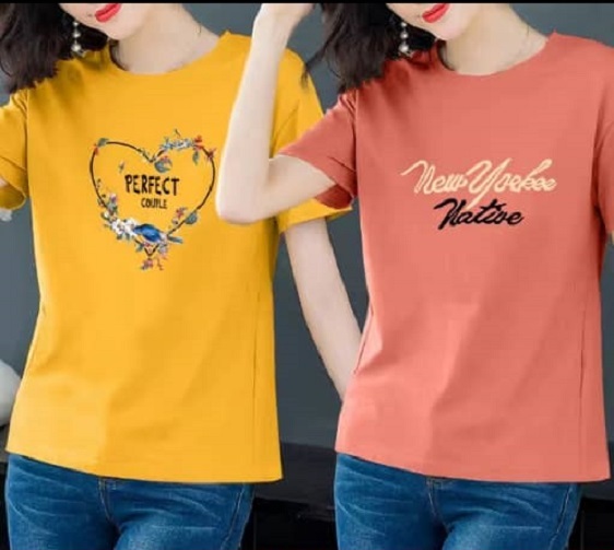 2 In-One-Pack Ladies Designer T-Shirt