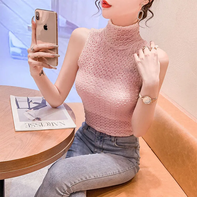 Ladies Armless Turtleneck Top