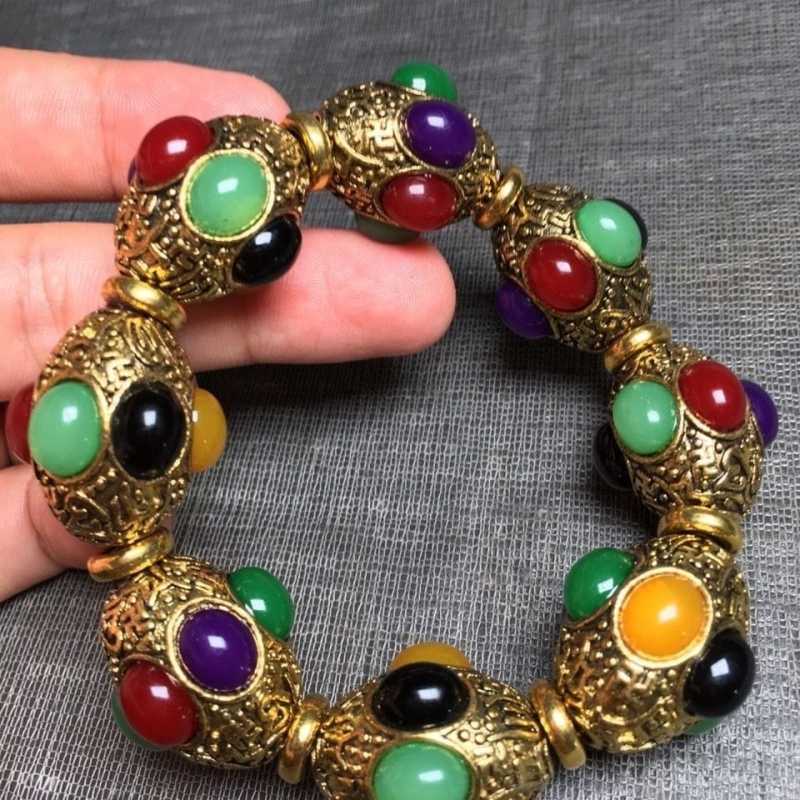 Men/Women's Gold-tone Bead Bangles Bracelet