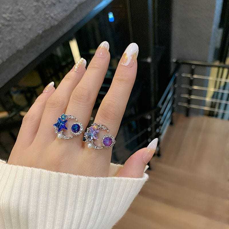 Blue Star Cracking Gem Ring