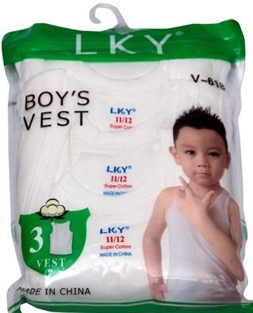 Quality 3 in One White Singlet for Kids