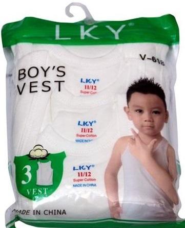 Quality 3 in One White Singlet for Kids