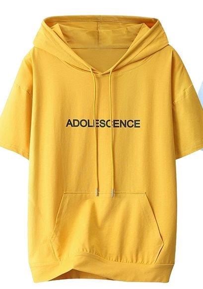 Men/Women's Fashion Adolescence Hoodie Short Sleeve