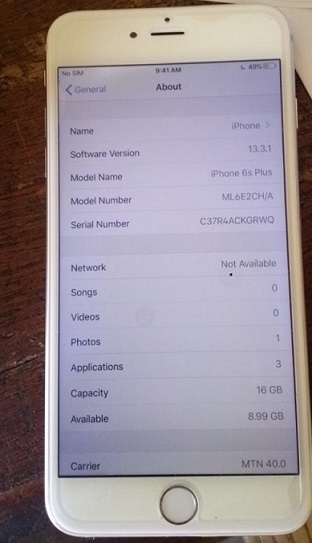 Apple iPhone 6S Plus 5.5inch 2G + 16GB 8MP Smart Phone - Gold (95% NEW - GRADE 1 - FOREIGN USED)