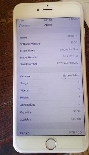 Apple iPhone 6S Plus 5.5inch 2G + 16GB 8MP Smart Phone - Gold (95% NEW - GRADE 1 - FOREIGN USED)