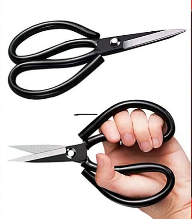 Sharp Large Scissors Stainless Steel Multi Purpose Sharp Scissors - Black Handle
