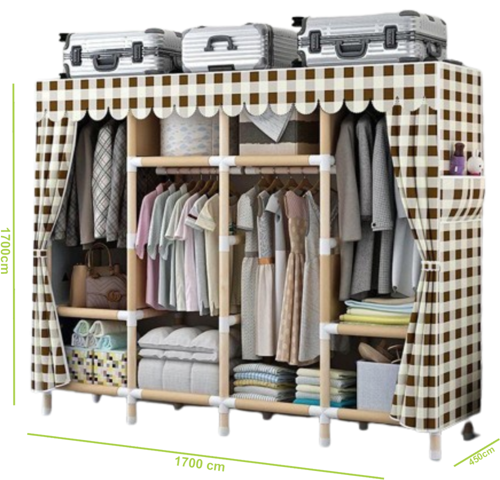 Mobile Wardrobe with Wheels & Columns