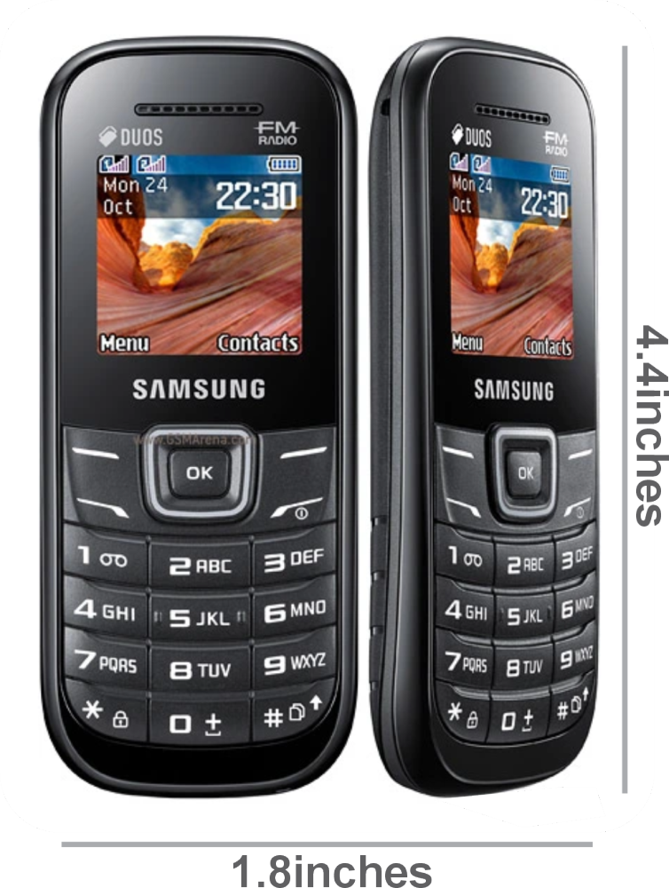 Samsung E1207T Battery type  Li-Ion 800 mAh, Single Sim Slot, No Flashlight, USSD banking not supported