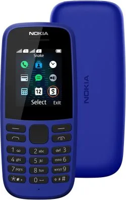 Nokia 105 800MAh Battery, 4 MB Storage, 4 MB RAM.