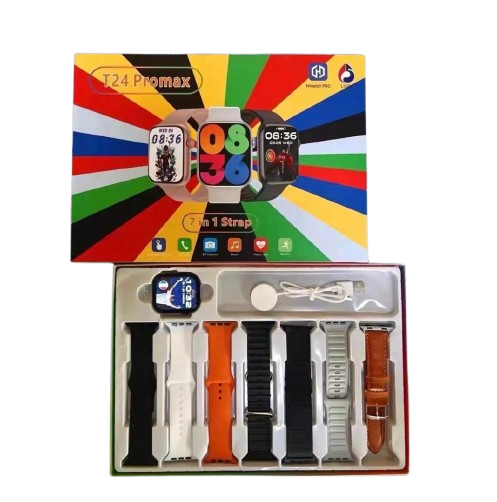 T 24 Pro Max Smart  Watch With 7 Strap