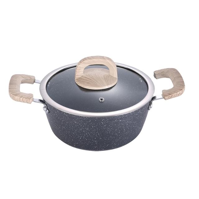 Forged aluminum induction bottom non stick stock pot casserole