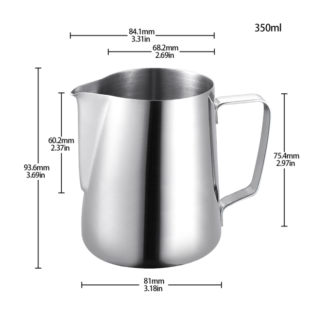 Stainless Steel Milk Frothing Pitcher Espresso Coffee Barista Craft Latte Cappuccino Milk Cream Cup Frothing Jug Pitcher