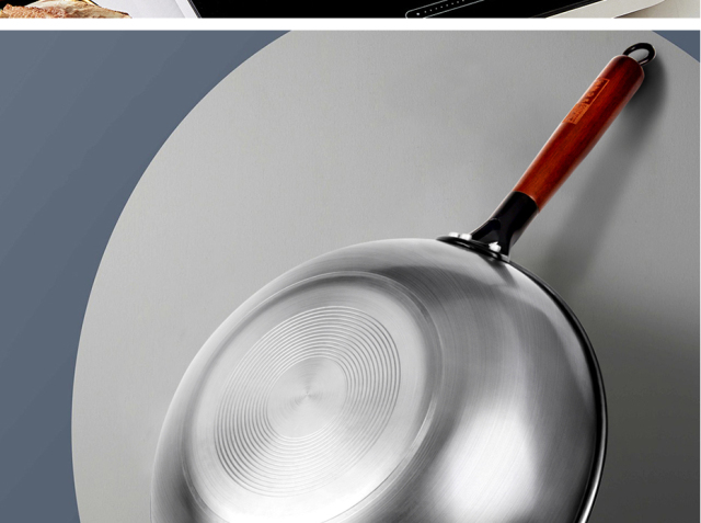 34cm Cast Iron Wok Uncoated Steak and Egg Wok Pan Gas Cooker Induction Cooker Compatible for Family Restaurant Kitchen Cookware