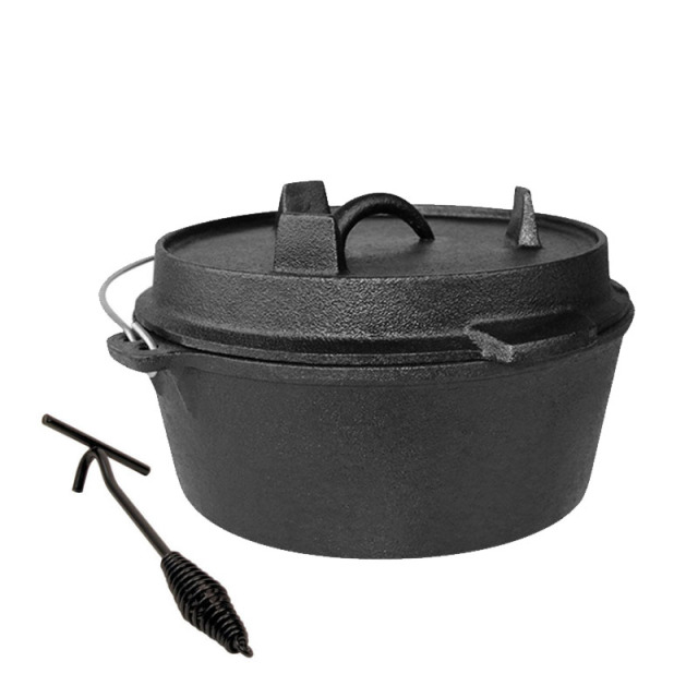 25cm Cast Iron Dutch Oven Camping Pot Outdoor Portable Multi-function Cookware Stew Pot Barbecue Pot Soup Picnic Pot 25cm Cast Iron Dutch Oven Camping Pot Outdoor Portable Multi-function Cookware Stew Pot Barbecue Pot Soup Picnic Pot 25cm Cast Iron Dutch