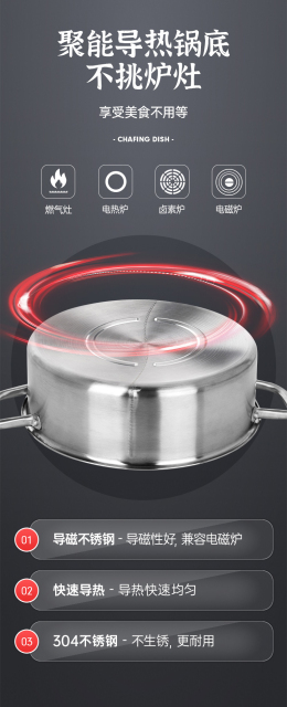 304 Stainless Steel Pot Hotpot Home Kitchen Cookware Soup Cooking Pot 2 Flavor Divided Induction Cooker Gas Stove Compatible Pot