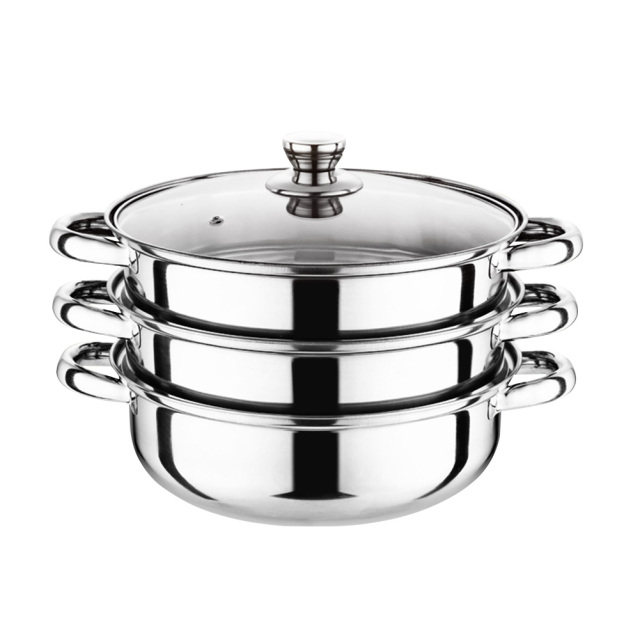 28cm Kitchen Food Maker Dual Use 3 Tier Stainless Steel Steamer Pot Large Home With Handles Insulated Easy Clean Cookware 28cm Kitchen Food Maker Dual Use 3 Tier Stainless Steel Steamer Pot Large Home With Handles Insulated Easy Clean Cookware 28cm Kitch