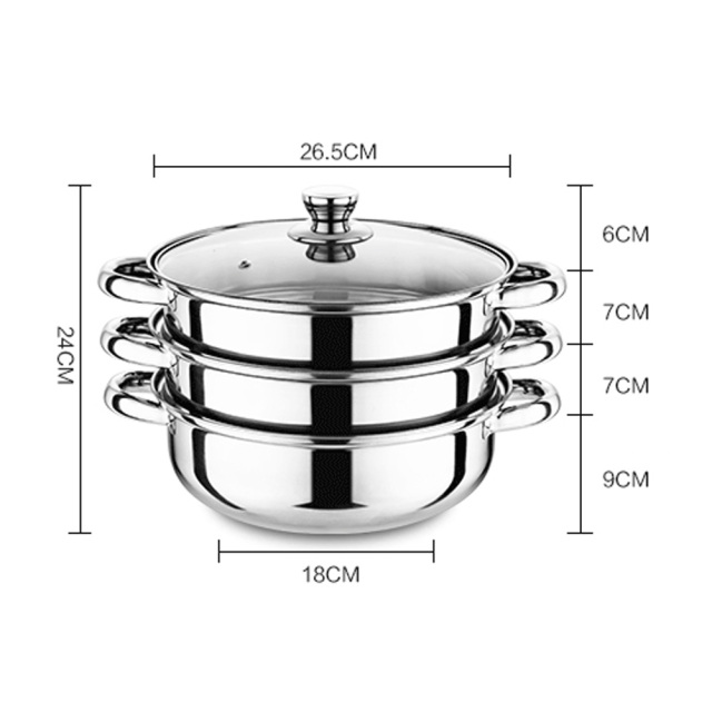 28cm Kitchen Food Maker Dual Use 3 Tier Stainless Steel Steamer Pot Large Home With Handles Insulated Easy Clean Cookware 28cm Kitchen Food Maker Dual Use 3 Tier Stainless Steel Steamer Pot Large Home With Handles Insulated Easy Clean Cookware 28cm Kitch