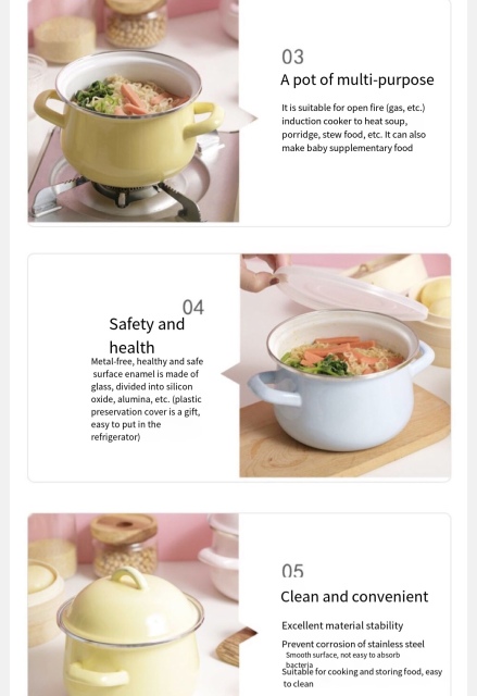 Japanese Stock Pots Multi-purpose 16cm With Lid Enamel Kitchen Cooking Milk Soup Pot Baby Food Porridge Pot Cookware Tools Japanese Stock Pots Multi-purpose 16cm With Lid Enamel Kitchen Cooking Milk Soup Pot Baby Food Porridge Pot Cookware Tools Japanese