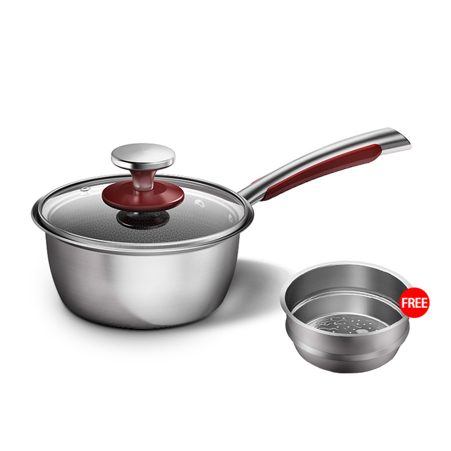 KOBACH kitchen cooking sets 16cm nonstick pan sets stainless steel cooking pots kitchen utensils sets breakfast cookware sets