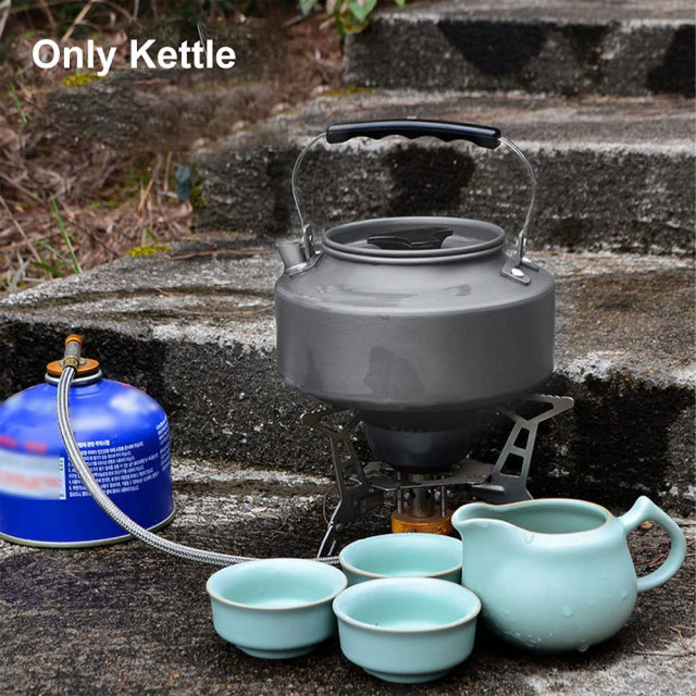 1.1L Camping Water Kettle Outdoor Coffee Kettle Tableware Picnic Set Supplies Equipment Utensils Tourism Cookware