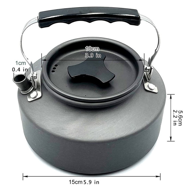 1.1L Camping Water Kettle Outdoor Coffee Kettle Tableware Picnic Set Supplies Equipment Utensils Tourism Cookware