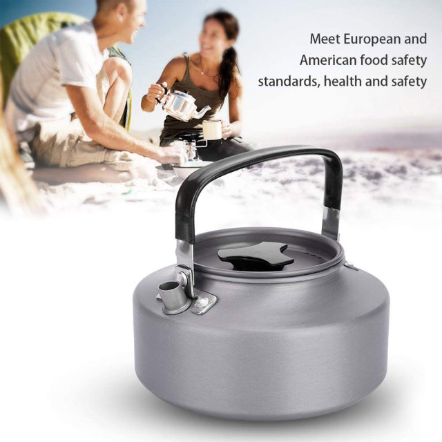 1.1L Camping Water Kettle Outdoor Coffee Kettle Tableware Picnic Set Supplies Equipment Utensils Tourism Cookware