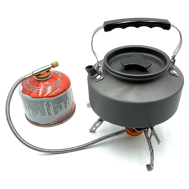 1.1L Camping Water Kettle Outdoor Coffee Kettle Tableware Picnic Set Supplies Equipment Utensils Tourism Cookware