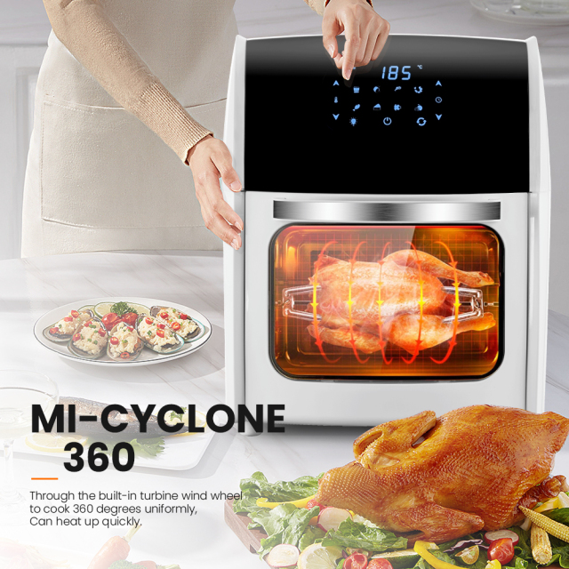 MIUI 10L/12.7QT Electric Air Fryer Oven MI-CYCLONE Rotisserie Dehydrator LED Large Capacity Chicken Frying Machine 5in1