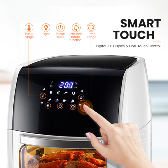 MIUI 10L/12.7QT Electric Air Fryer Oven MI-CYCLONE Rotisserie Dehydrator LED Large Capacity Chicken Frying Machine 5in1