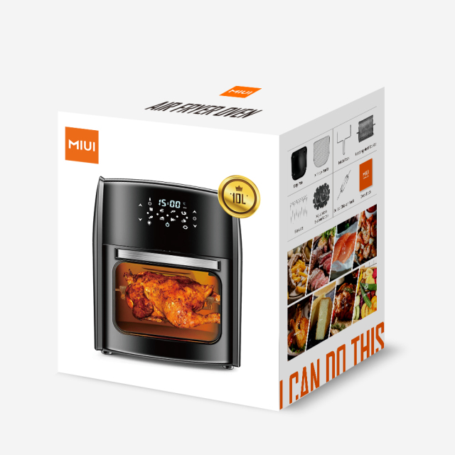 MIUI 10L/12.7QT Electric Air Fryer Oven MI-CYCLONE Rotisserie Dehydrator LED Large Capacity Chicken Frying Machine 5in1