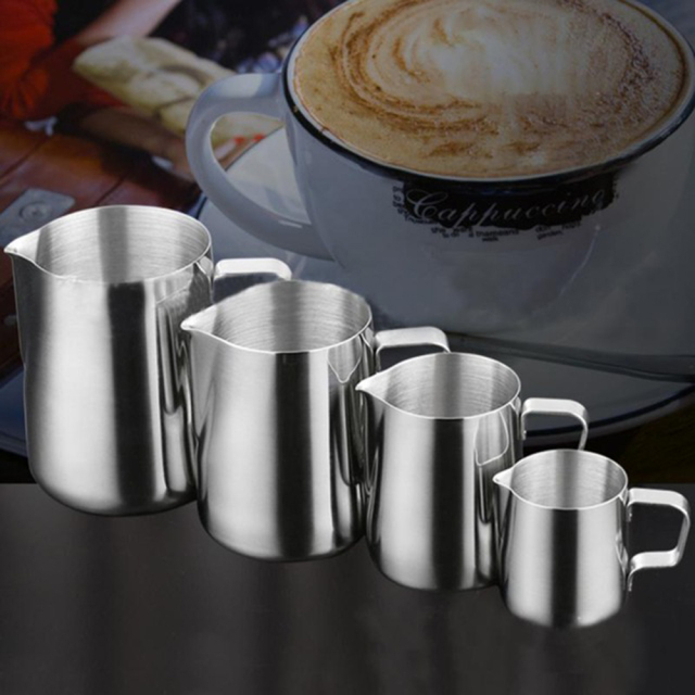 Stainless Steel Frothing Coffee Pitcher Pull Flower Cup Cappuccino Milk Pot Espresso Cups Latte Art Milk Frother Frothing Jug WF