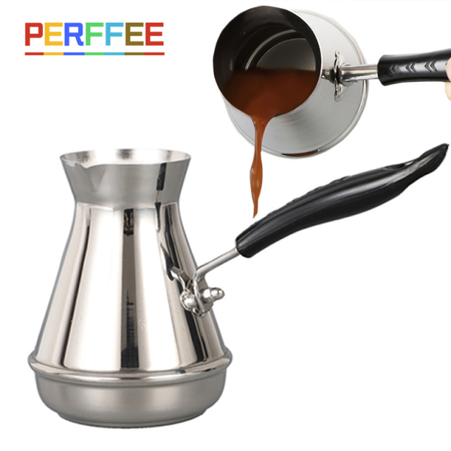 Turkish Coffee Pot Cezve Ibrik Stainless Steel Long Handle Finjan Coffee Pot Milk Butter Melting Jug 250/350/550/650/850ml