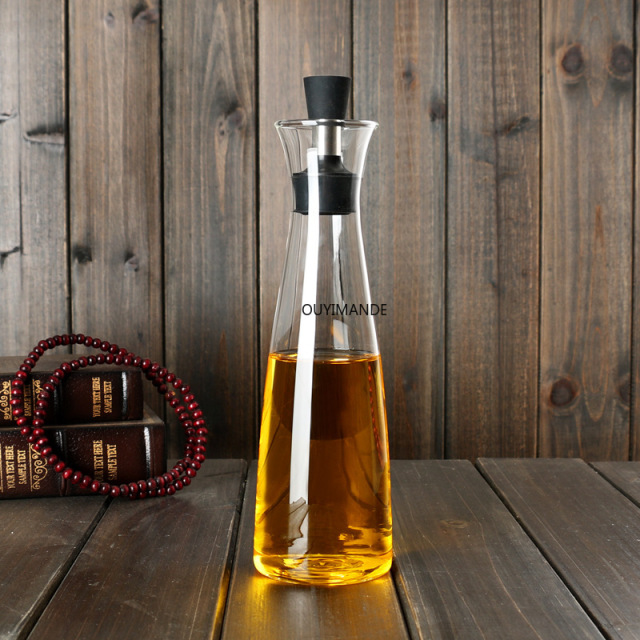 Nordic Creative Leak-Proof Glass Cruet Olive Oil Bottle Wine Condiment Sauce Storage Bottle Kitchen Cooking Tools Organizer