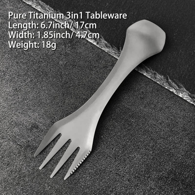 Titanium Tableware Set for Outdoor Camping Picnic Fork Spoon Knife Chopsticks Dinnerware Cutlery Nature Hike Camp Supplies Tools